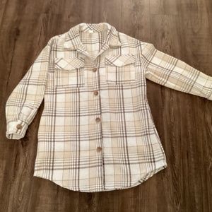Girls SHEIN Plaid Shacket